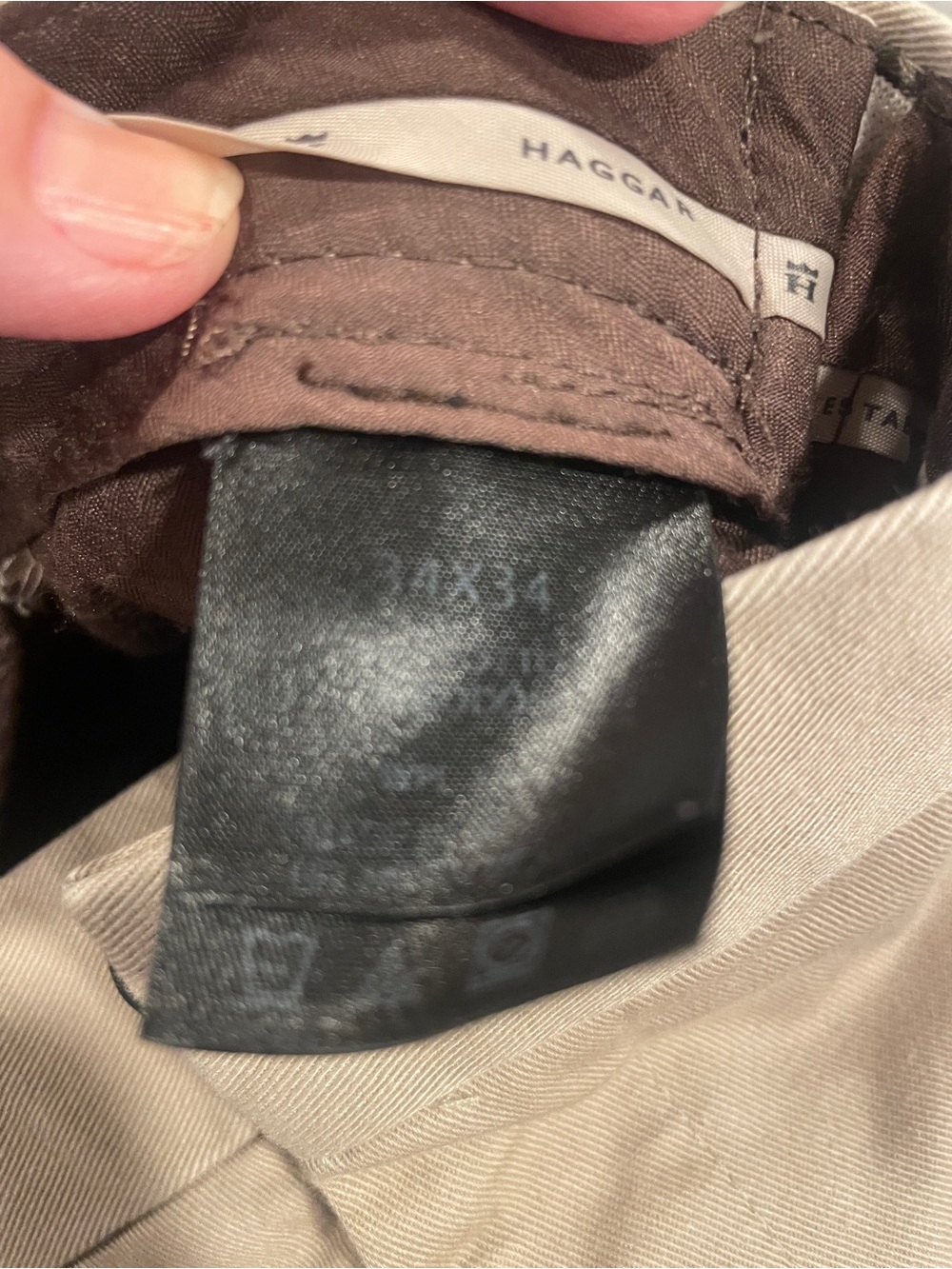 Haggar Men's Khaki Chinos - Beige/Tan size 34x34 - Picture 3 of 11